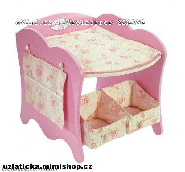 Dřevěný přebalovací stůl pro Baby Annabell > 42 x 43.5 x 39.5 cm