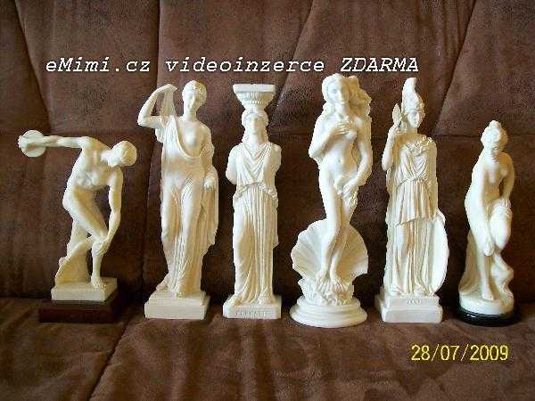 Prodám 6 ks sošek z alabastru. Koupené v Řecku